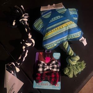 Dog toys and bow tie bundle pick 3 for the listing DOG TOY CLEAN OUT